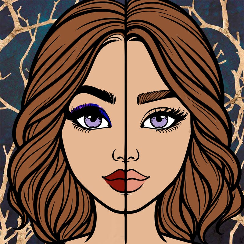 realistic girl split half