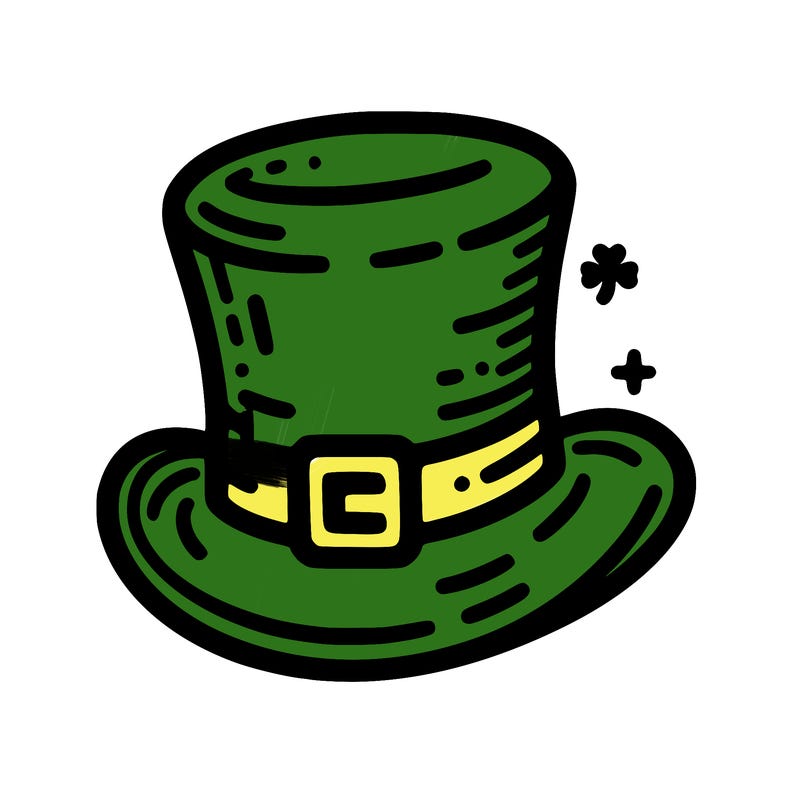 st patrick hat with thin lines