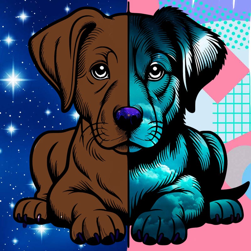 realistic dog split picture