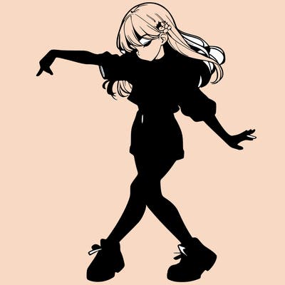 realistic girl danceing