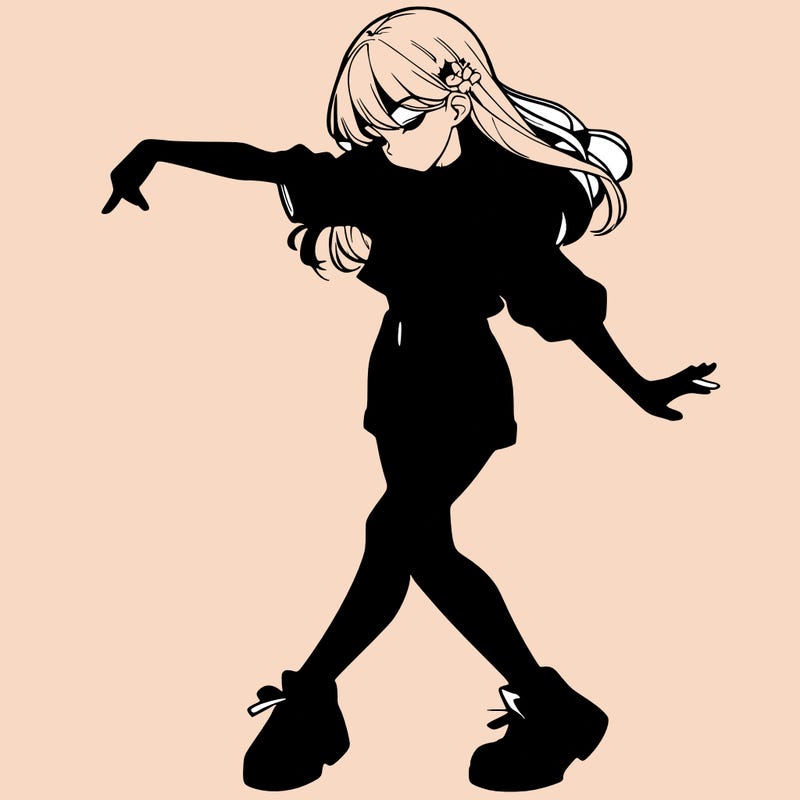 realistic girl danceing