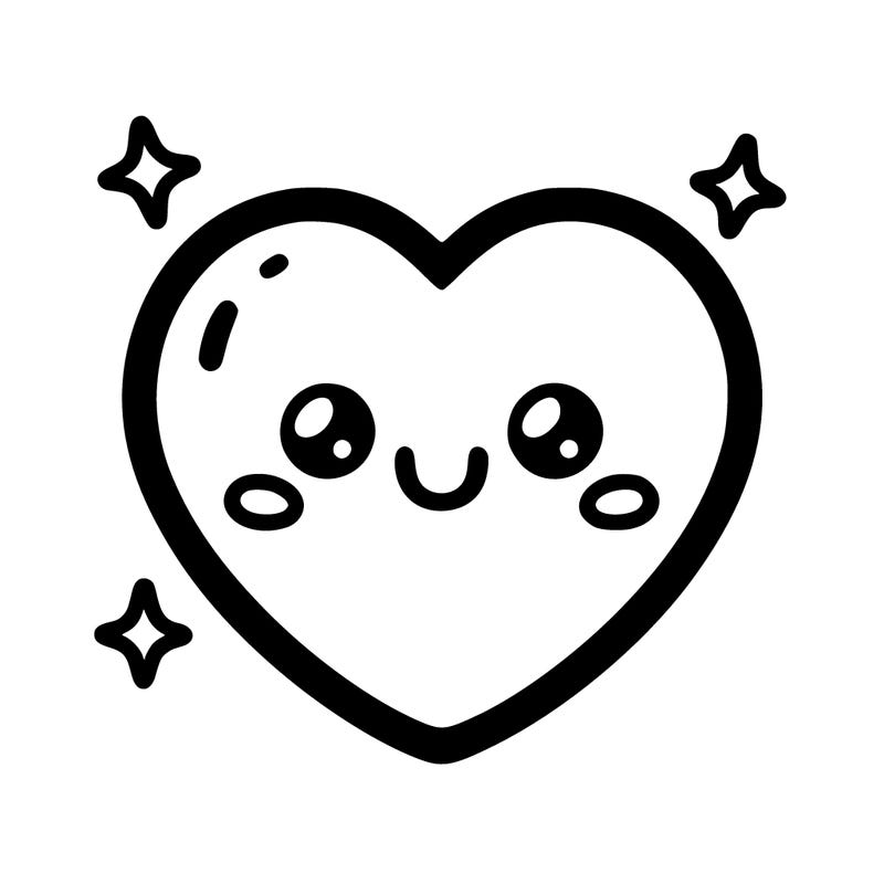 picture of a heart for kids coloring book