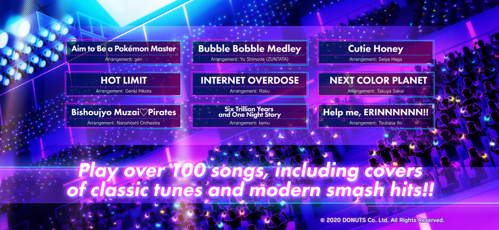 Una muestra de populares covers de anime y canciones del juego disponibles en D4DJ Groovy Mix