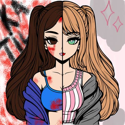 realistic girl split