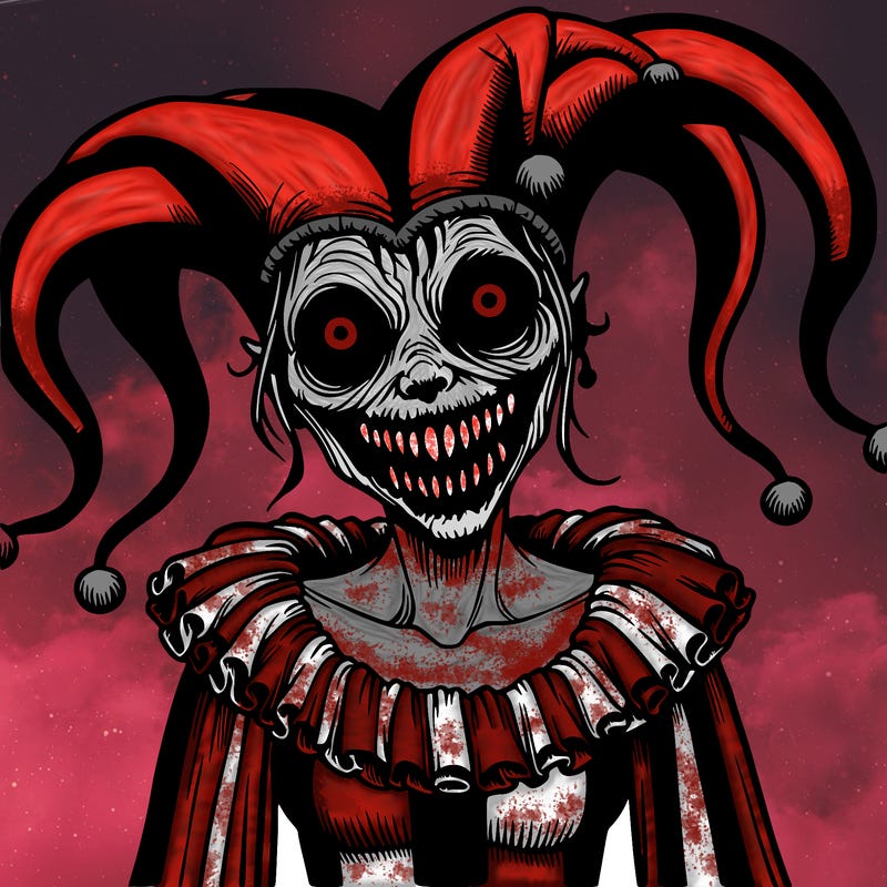 creepy female jester