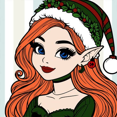 christmas girl elf realistic