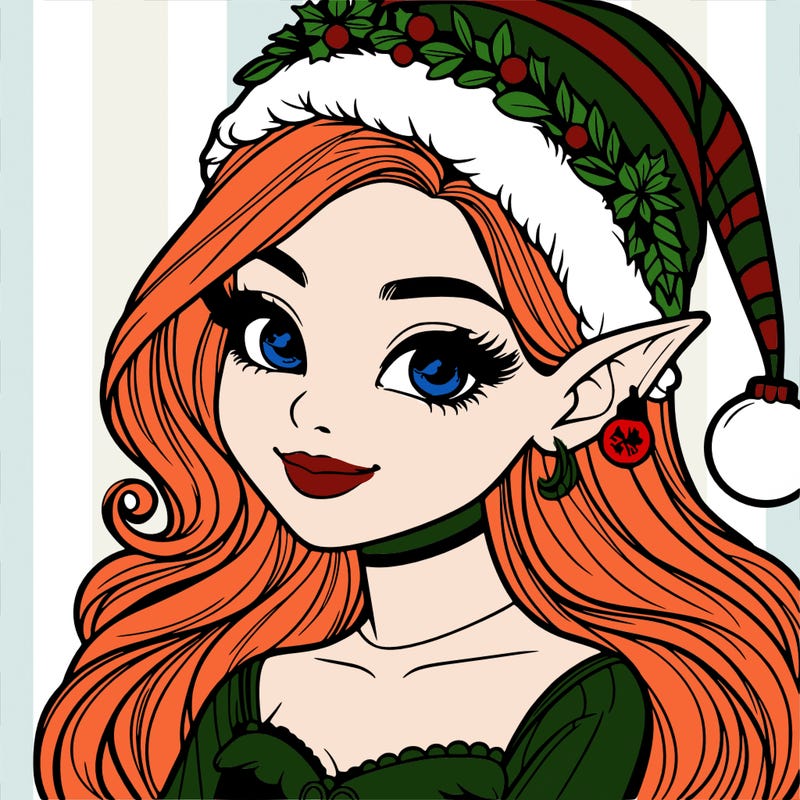 christmas girl elf realistic