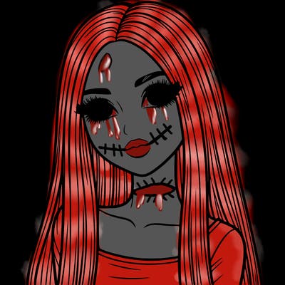 realistic girl with straight and long hair