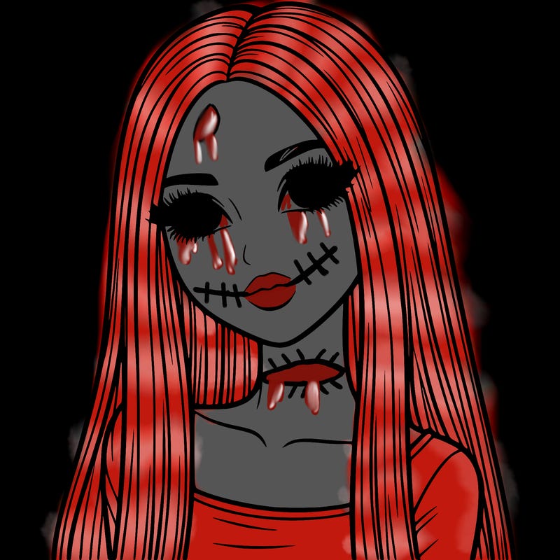 realistic girl with straight and long hair