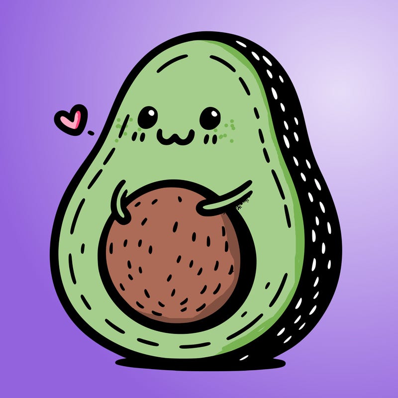 an avocado hugging an avocado