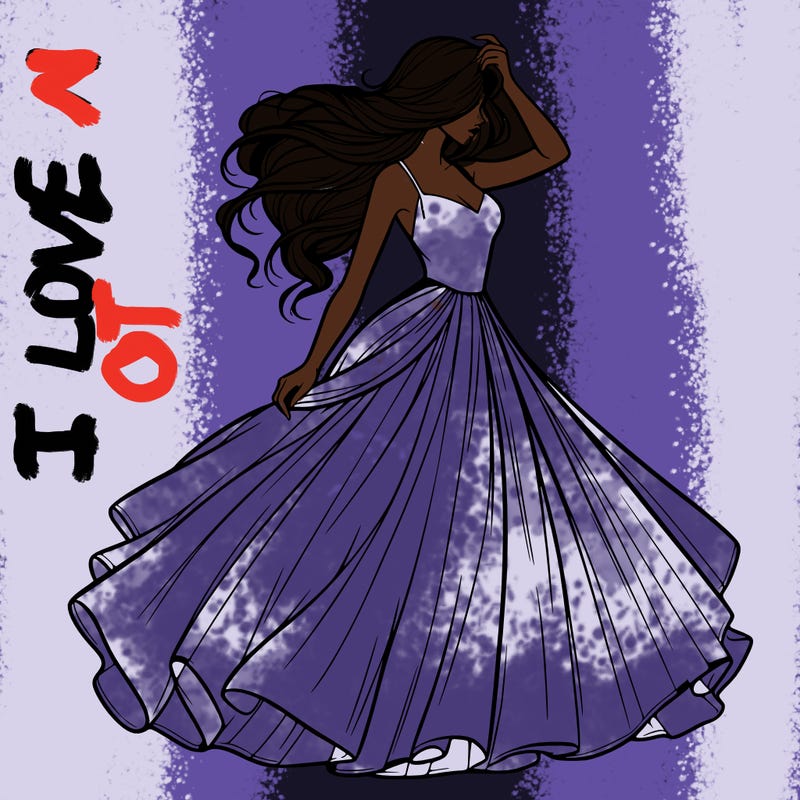 realistic woman with dress flowing in the wind