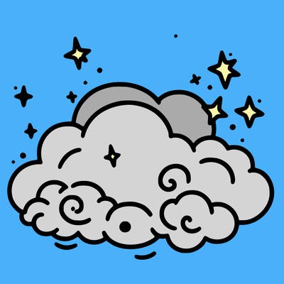 pink starry cloud sky