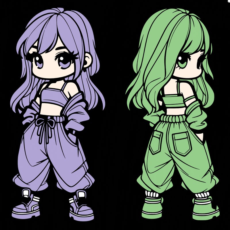 girl in crop top and baggy pants