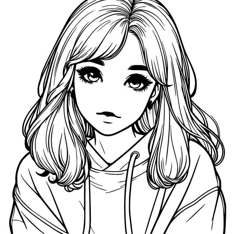 pretty realistic girl in sweatshirt