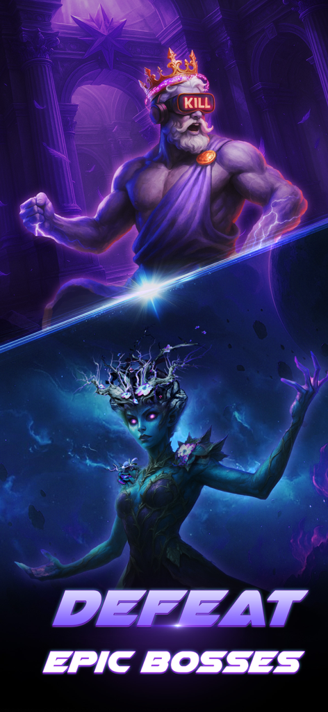 Tiles Hop Fire: EDM Piano Mix - Illustration of two powerful boss characters in Tiles Hop Fire EDM Piano Mix