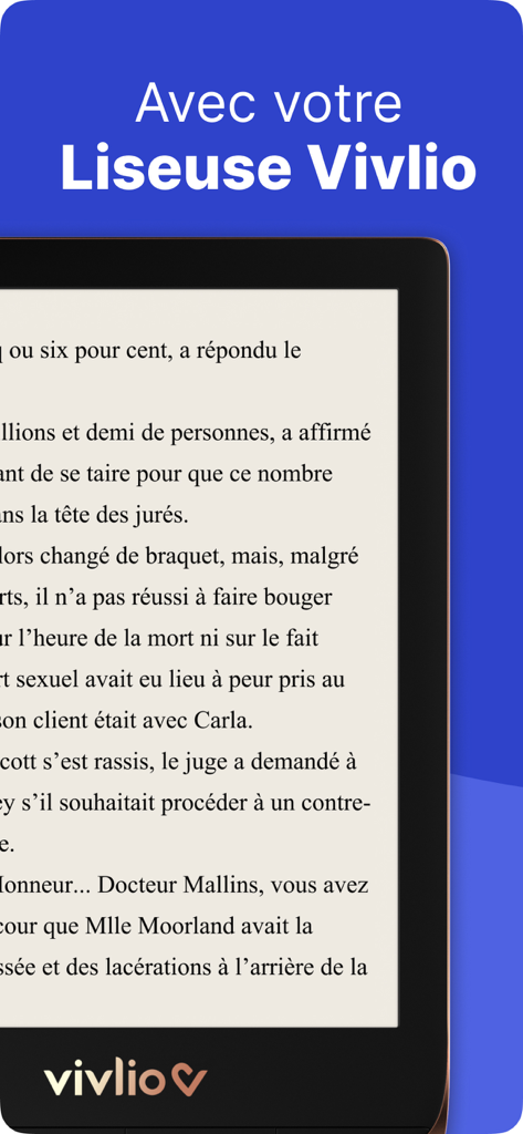 Vivlio - Vivlio 전자책 리더 기기가 프랑스어 디지털 책을 보여줌