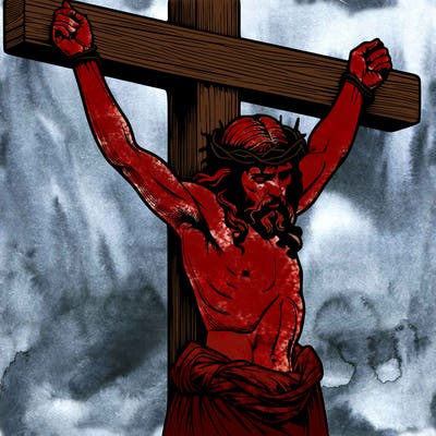 jesus realistic on the cross