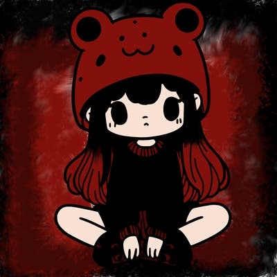 a girl wearing a frog hat and some frog socks