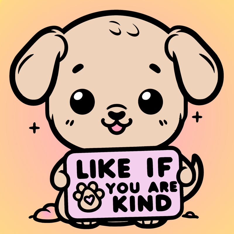 make a sign that says like if you are kind with a cute little dog