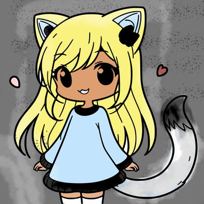 girl with cat ears and tail