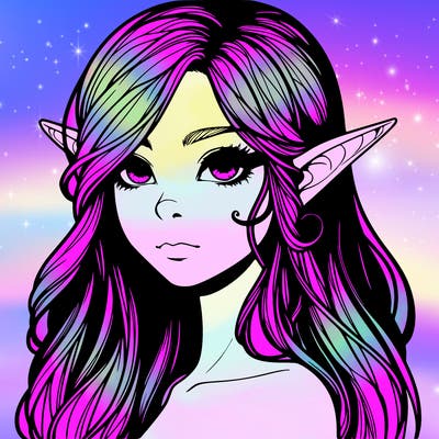 elf girl realistic dark fantasy