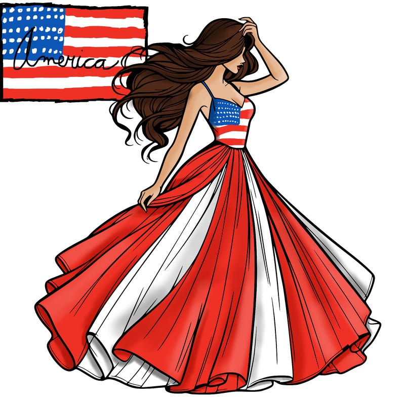 realistic woman with dress flowing in the wind