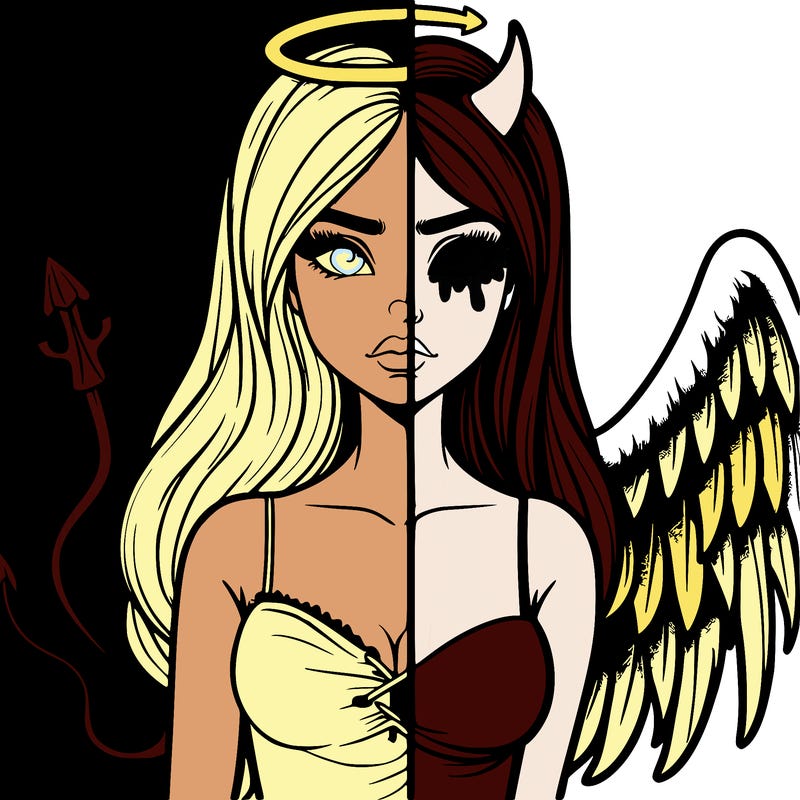devil vs angel realistic girl
