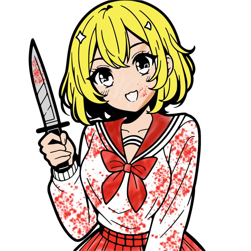 anime girl with a knife