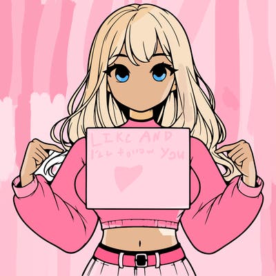 girl holding a blank sign in a long sleeve crop top