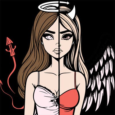 devil vs angel realistic girl