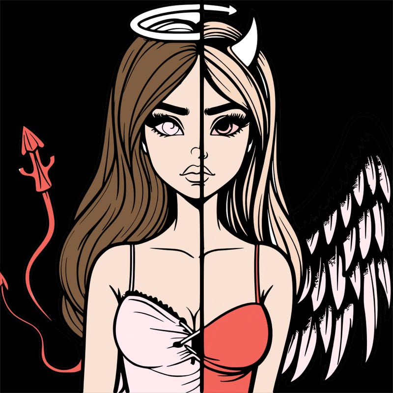 devil vs angel realistic girl