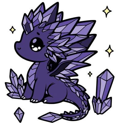 little cute crystal dragon