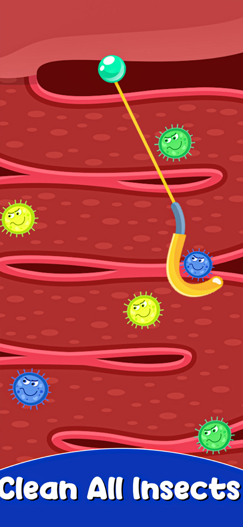 Pet Animal care Hospital - Cleaning cartoon germs and insects inside a pet animal using a medical tool in the pet care game