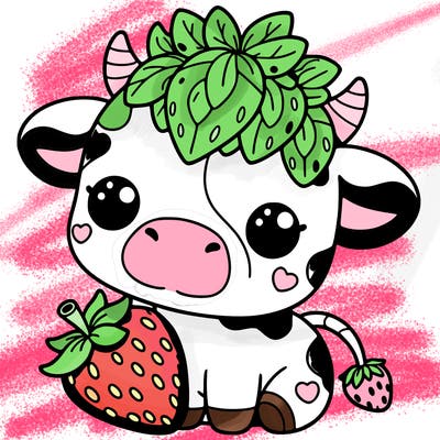 cute strawberry cow