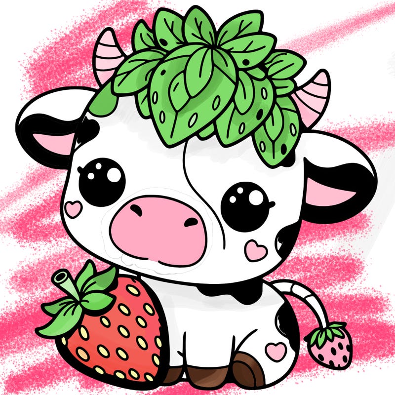 cute strawberry cow