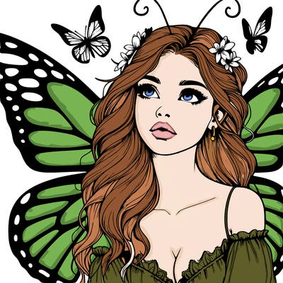 butterfly fairy realistic girl