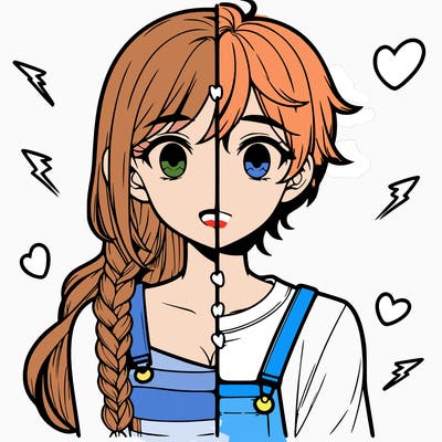 realistic girl boy split