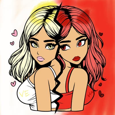 realistic girl split