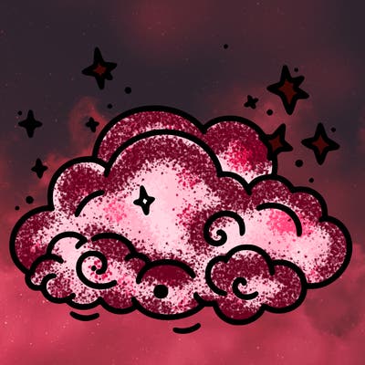 pink starry cloud sky