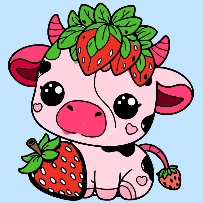 cute strawberry cow