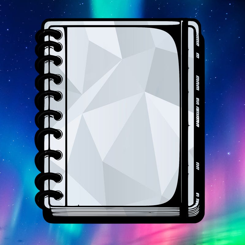 blank, realistic notebook