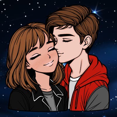 realistic girl and boy  love