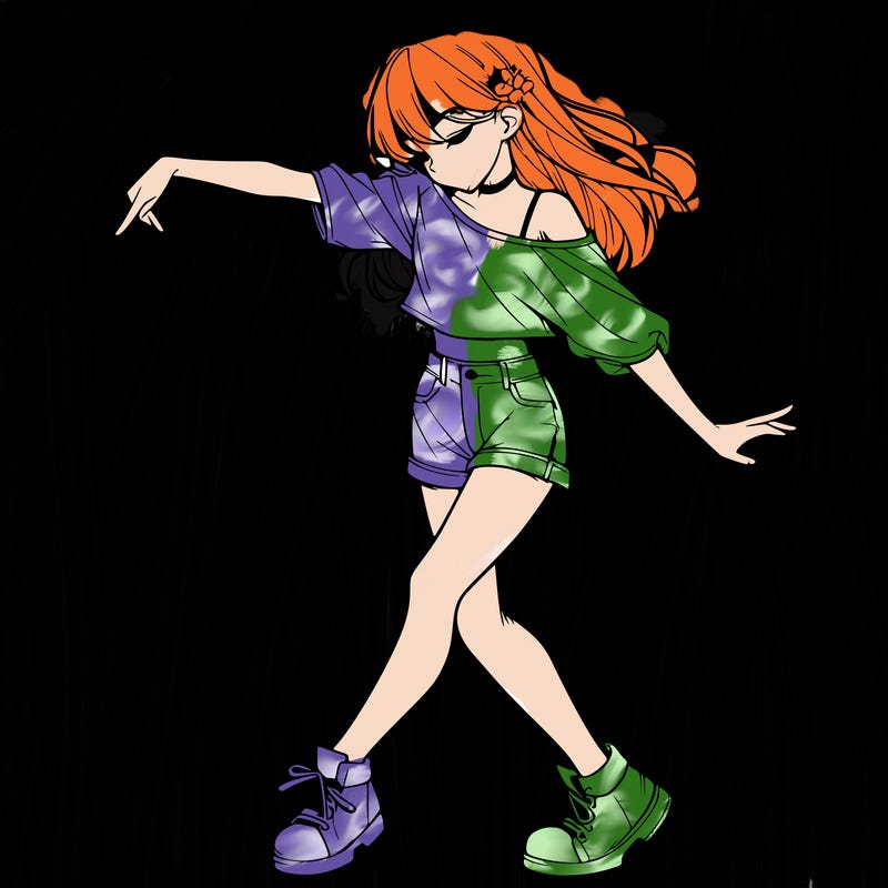 realistic girl danceing