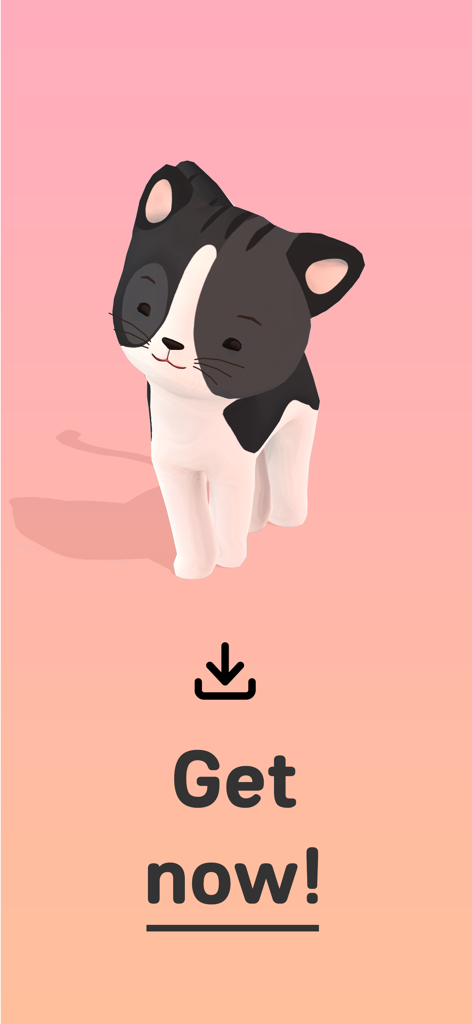 Pokipet - Raise virtual pets - Cute black and white 3D cat in Pokipet virtual pet game