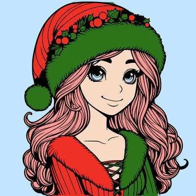 realistic christmas  girl