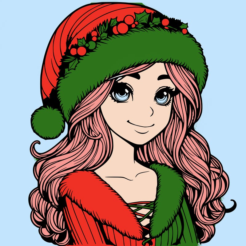 realistic christmas  girl