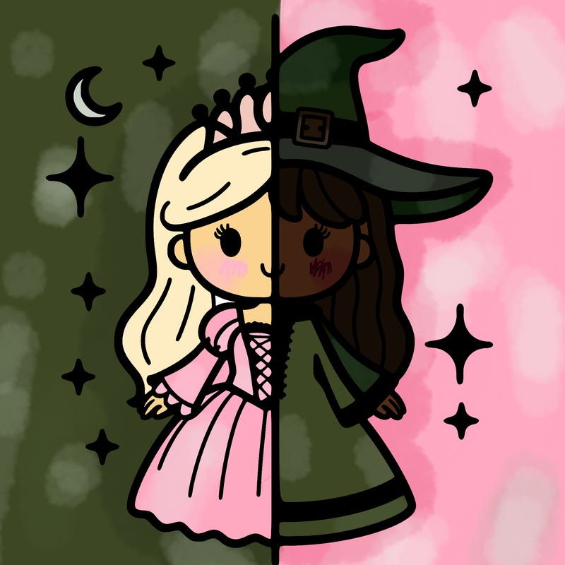 split princess and witch