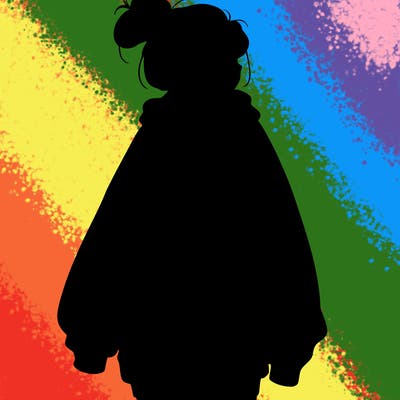 realistic girl with a oversized sweatshirt on and a bun