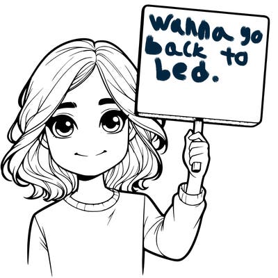 realistic girl holding up a sign