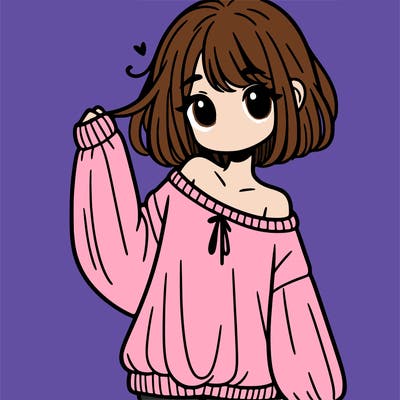 girl in baggy sweater hanging off her shoulder